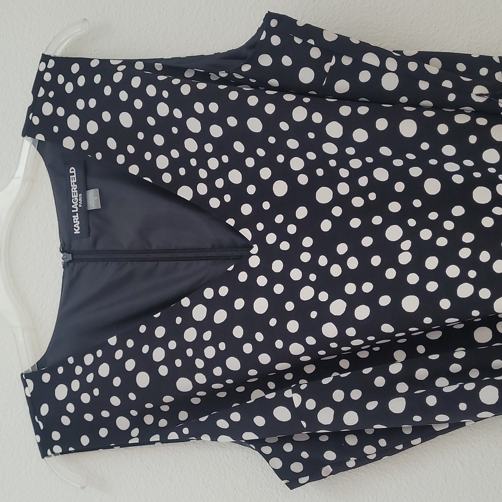 Karl Lagerfeld black/cream polka dots jumpsuit, size 16, NWOT